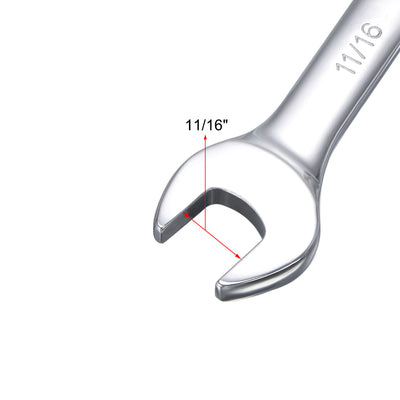 Harfington Ratcheting Combination Wrench SAE 72 Teeth 12 Point Box Ended Tools, Cr-V