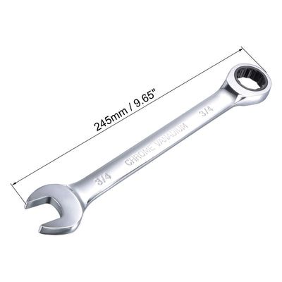 Harfington Ratcheting Combination Wrench SAE 72 Teeth 12 Point Box Ended Tools, Cr-V