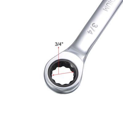 Harfington Ratcheting Combination Wrench SAE 72 Teeth 12 Point Box Ended Tools, Cr-V