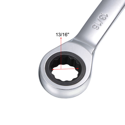 Harfington Ratcheting Combination Wrench SAE 72 Teeth 12 Point Box Ended Tools, Cr-V