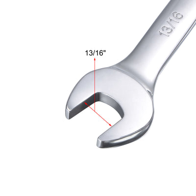Harfington Ratcheting Combination Wrench SAE 72 Teeth 12 Point Box Ended Tools, Cr-V