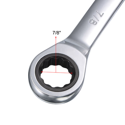 Harfington Ratcheting Combination Wrench SAE 72 Teeth 12 Point Box Ended Tools, Cr-V