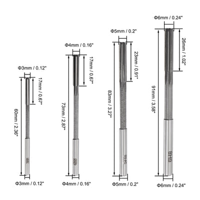 Harfington Chucking Reamer Set H8 Lathe Machine Reamer Straight Flute (3mm-10mm) 8pcs