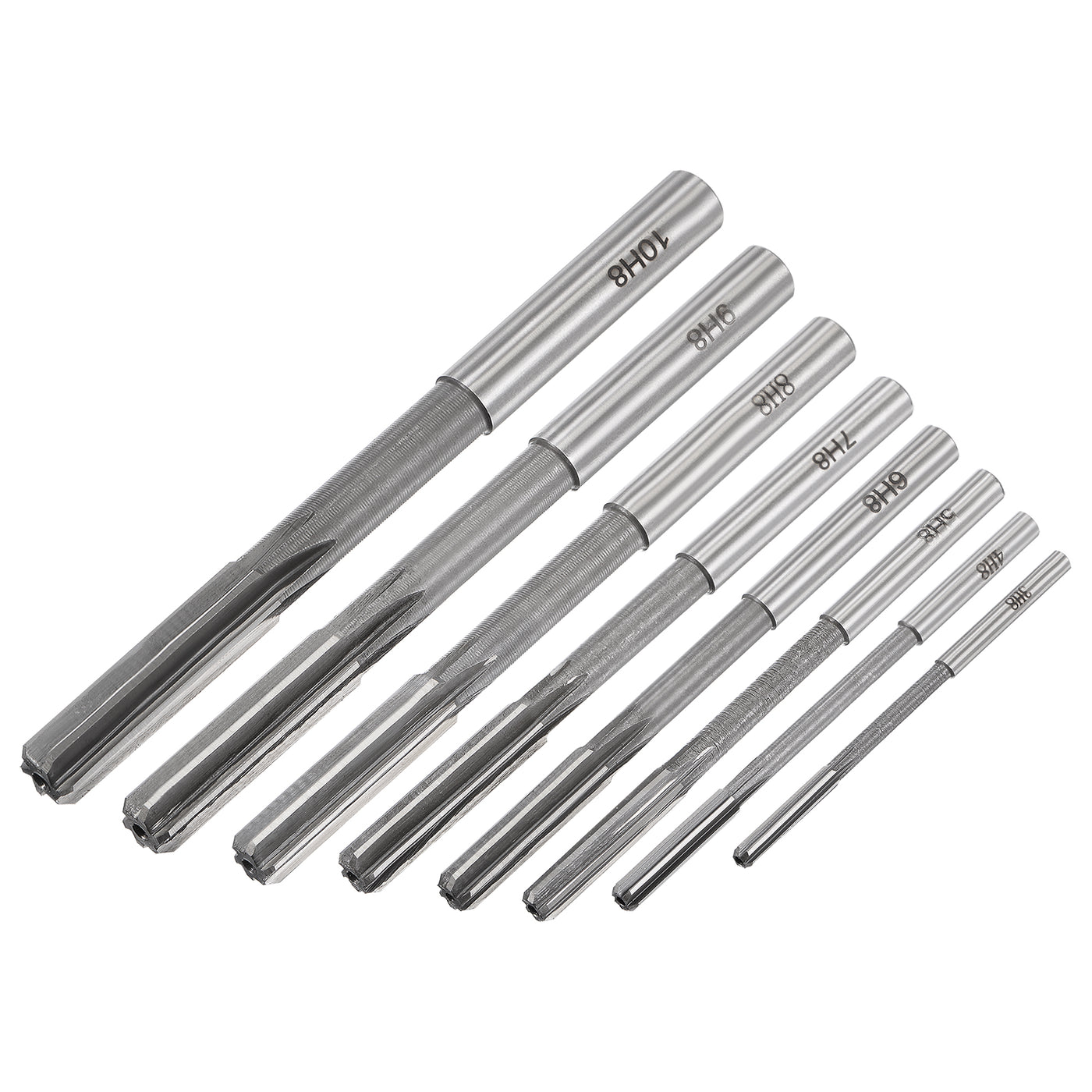 Harfington Chucking Reamer Set H8 Lathe Machine Reamer Straight Flute (3mm-10mm) 8pcs
