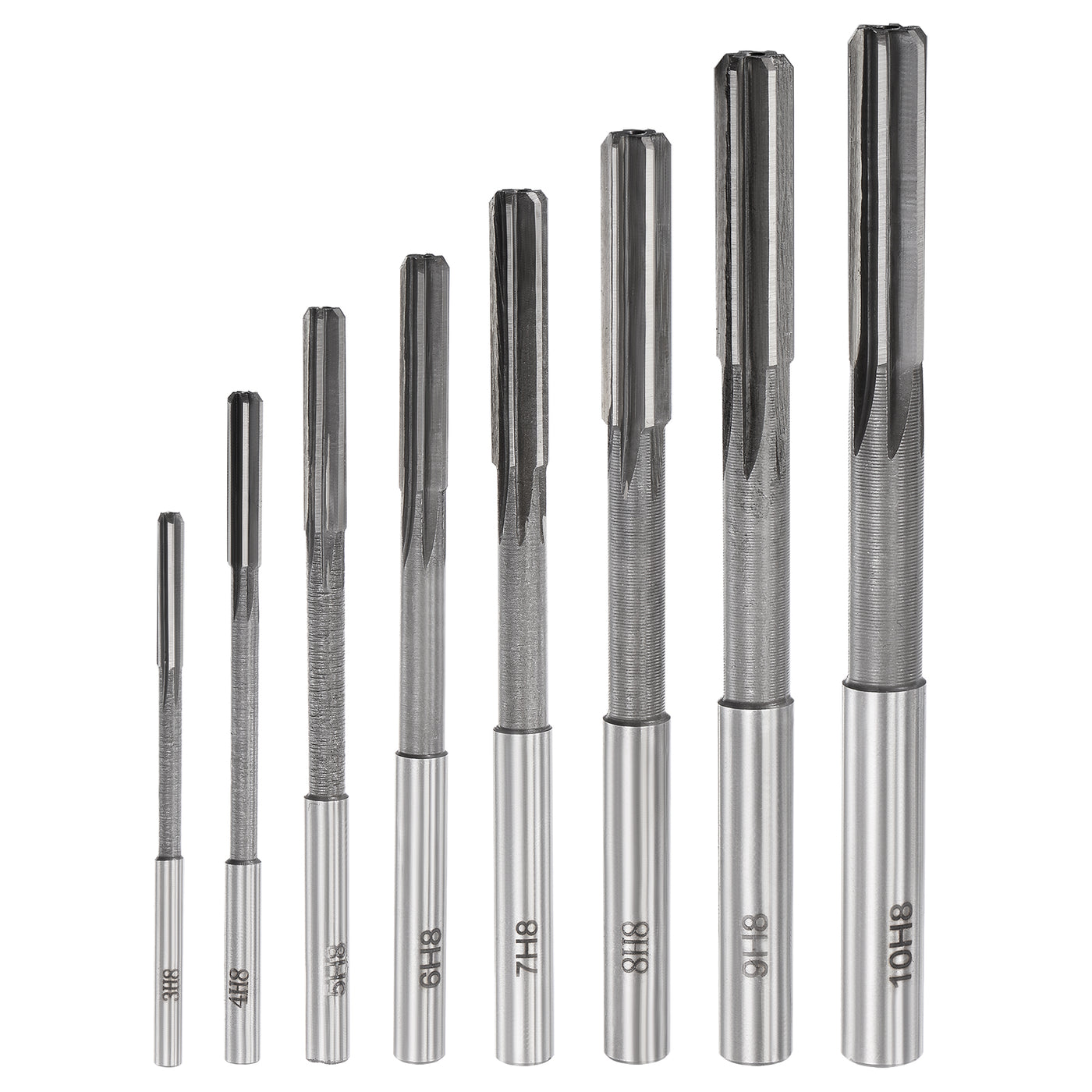 Harfington Chucking Reamer Set H8 Lathe Machine Reamer Straight Flute (3mm-10mm) 8pcs