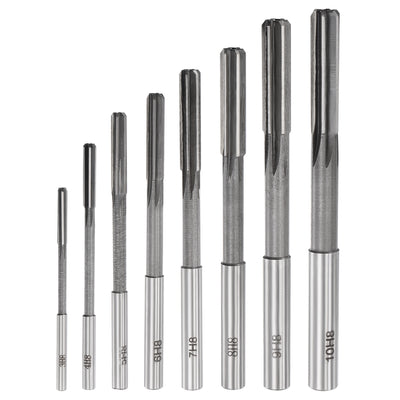 Harfington Chucking Reamer Set H8 Lathe Machine Reamer Straight Flute (3mm-10mm) 8pcs