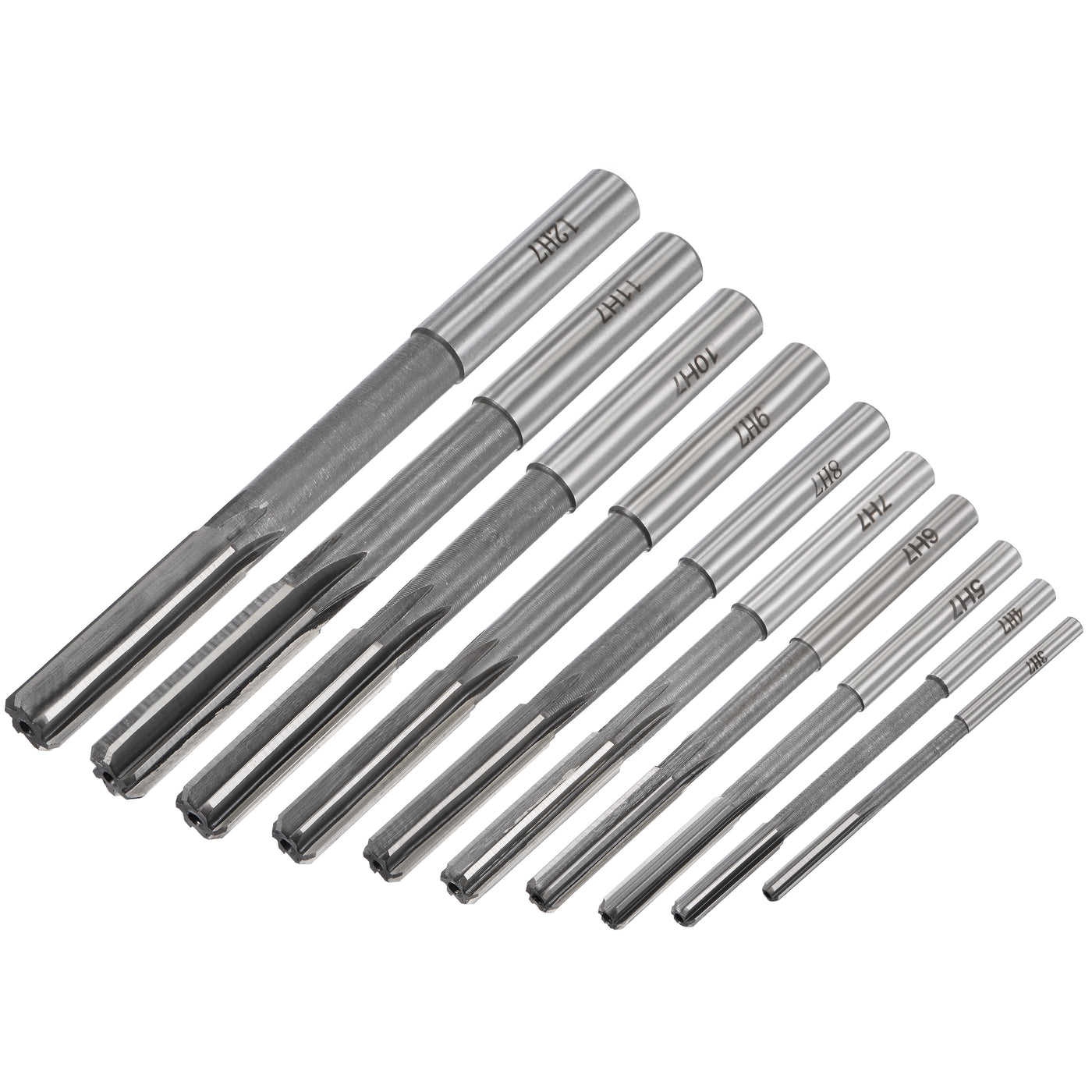 Harfington Chucking Reamer Set H7 Lathe Machine Reamer Straight Flute (3mm-12mm) 10pcs