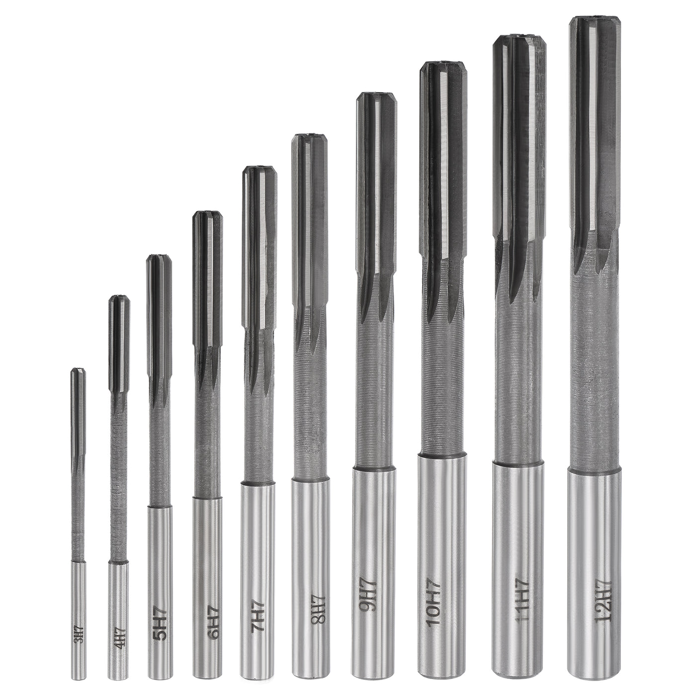 Harfington Chucking Reamer Set H7 Lathe Machine Reamer Straight Flute (3mm-12mm) 10pcs