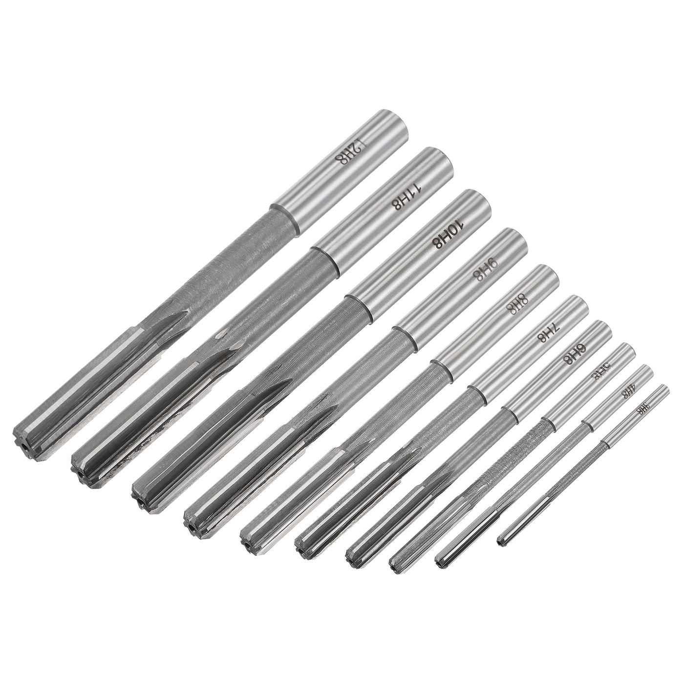 Harfington Chucking Reamer Set H8 Lathe Machine Reamer Straight Flute (3mm-12mm) 10pcs