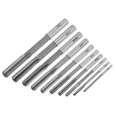 Harfington Chucking Reamer Set H8 Lathe Machine Reamer Straight Flute (3mm-12mm) 10pcs