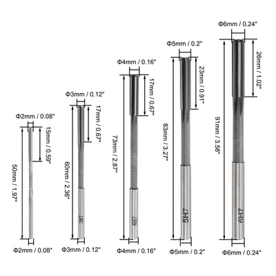 Harfington Chucking Reamer Set H7 Lathe Machine Reamer Straight Flute (2mm-10mm) 9pcs