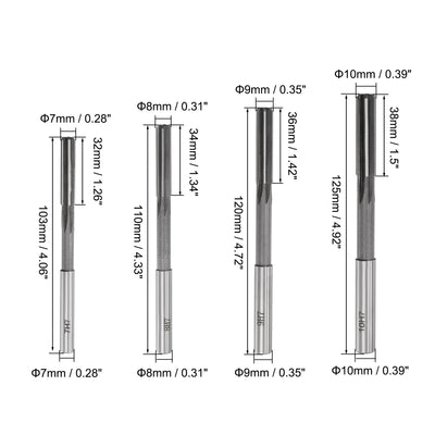Harfington Chucking Reamer Set H7 Lathe Machine Reamer Straight Flute (2mm-10mm) 9pcs