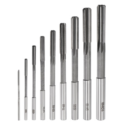 Harfington Chucking Reamer Set H8 Lathe Machine Reamer Straight Flute (2mm-10mm) 9pcs