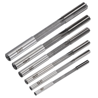 Harfington Chucking Reamer Set H7 Lathe Machine Reamer Straight Flute (4mm-12mm) 6pcs