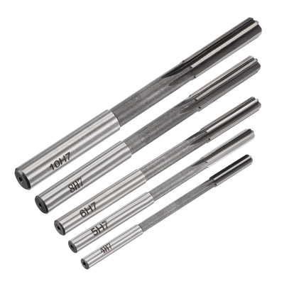 Harfington Chucking Reamer Set H7 Lathe Machine Reamer Straight Flute (4mm-10mm) 5pcs