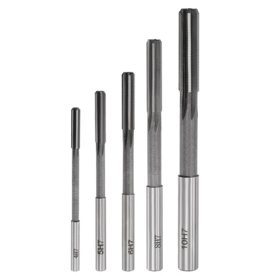 Harfington Chucking Reamer Set H7 Lathe Machine Reamer Straight Flute (4mm-10mm) 5pcs