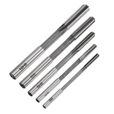 Harfington Chucking Reamer Set H8 Lathe Machine Reamer Straight Flute (4mm-10mm) 5pcs