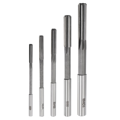 Harfington Chucking Reamer Set H8 Lathe Machine Reamer Straight Flute (4mm-10mm) 5pcs