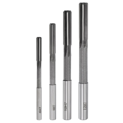 Harfington Chucking Reamer Set H7 Lathe Machine Reamer Straight Flute (6mm-12mm) 4pcs
