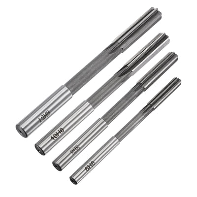 Harfington Chucking Reamer Set H8 Lathe Machine Reamer Straight Flute (6mm-12mm) 4pcs