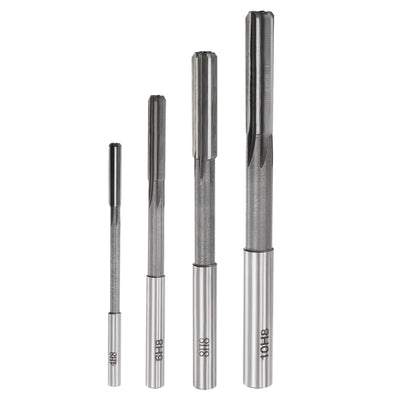 Harfington Chucking Reamer Set H8 Lathe Machine Reamer Straight Flute (4mm-10mm) 4pcs