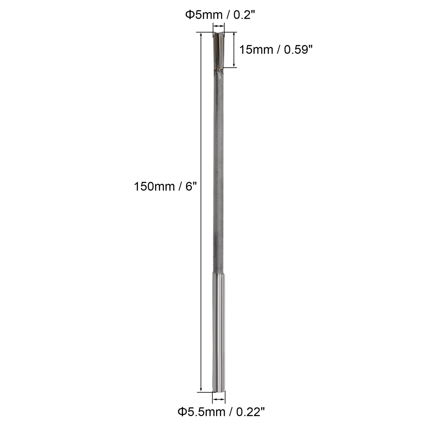 Harfington Chucking Machine Reamer Carbide Tip Straight Flute High Speed Steel Tool
