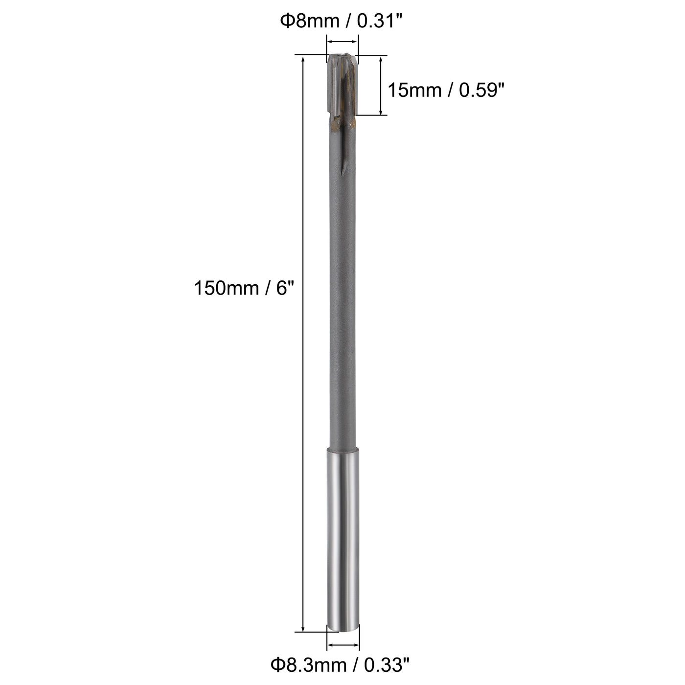 Harfington Chucking Machine Reamer Carbide Tip Straight Flute High Speed Steel Tool