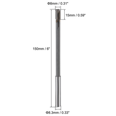 Harfington Chucking Machine Reamer Carbide Tip Straight Flute High Speed Steel Tool