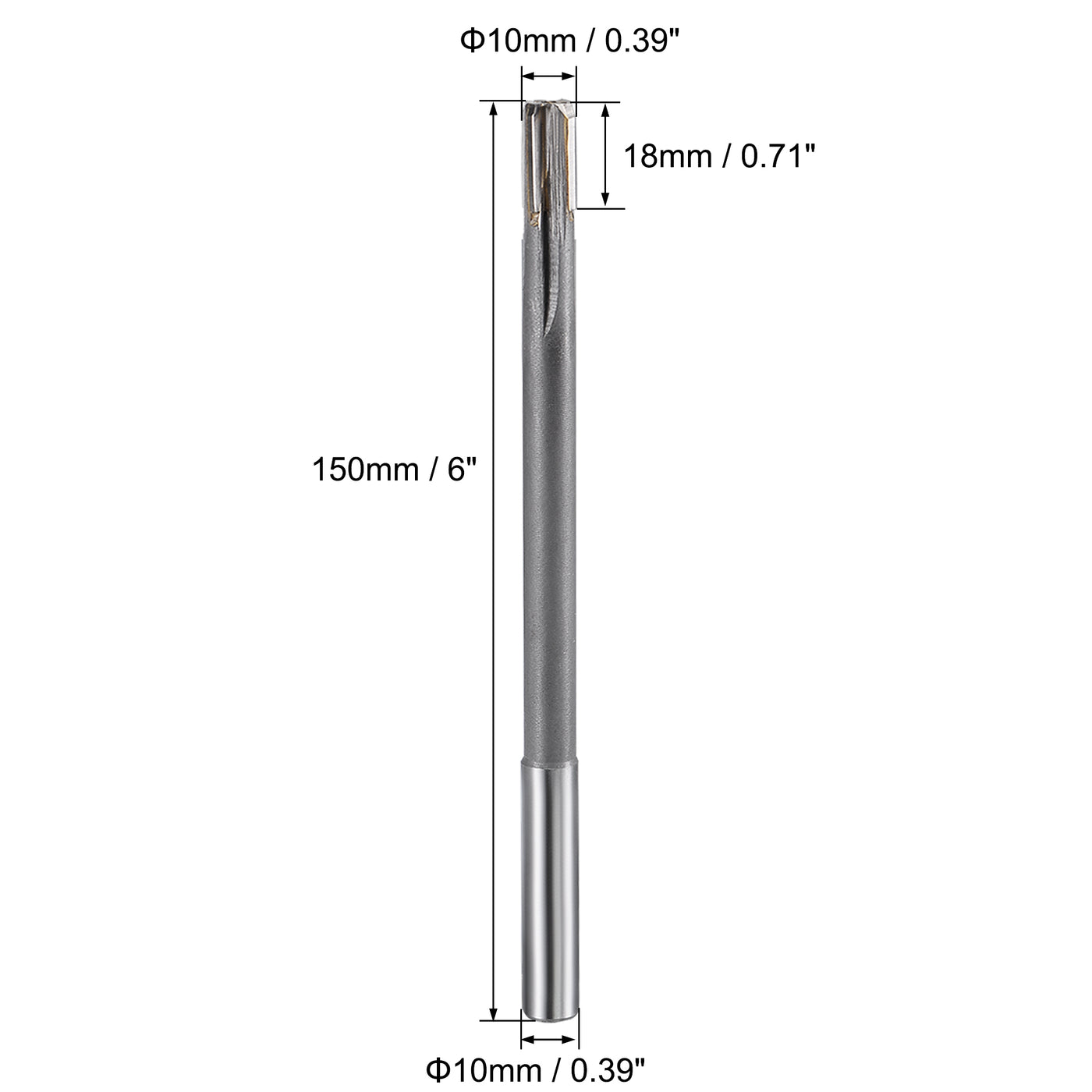 Harfington Chucking Machine Reamer Carbide Tip Straight Flute High Speed Steel Tool
