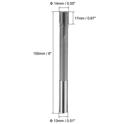 Harfington Chucking Machine Reamer Carbide Tip Straight Flute High Speed Steel Tool