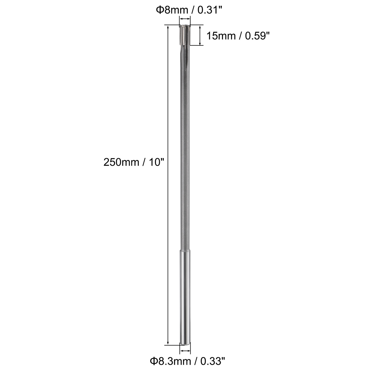 Harfington Chucking Machine Reamer Carbide Tip Straight Flute High Speed Steel Tool