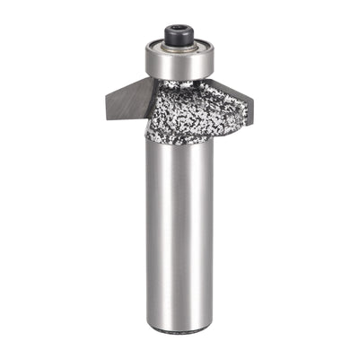 Harfington Chamfer Router Bit 60 Degree 1/2" Shank 11mm Cutting Height, Carbide Tipped Edge Bevel Forming Tool for Woodworking, 27.3mm Cutting Dia