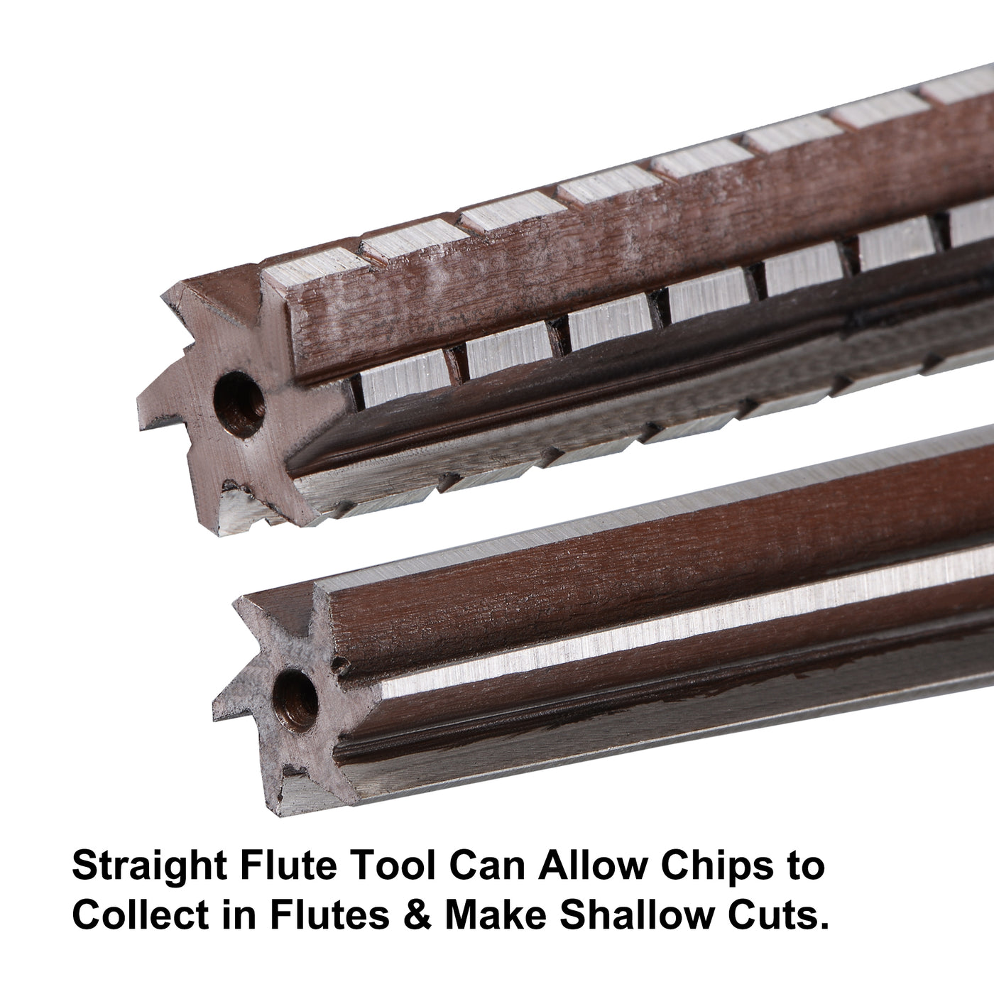 Harfington MT2 Morse Taper Reamer Coarse and Finish Set H8 Alloy Tool Steel 6 Flutes 2pcs