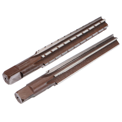 Harfington MT2 Morse Taper Reamer Coarse and Finish Set H8 Alloy Tool Steel 6 Flutes 2pcs