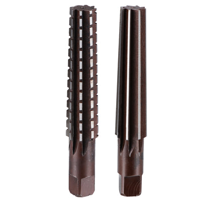 Harfington 2pcs MT3 Morse Taper Reamer Coarse and Finish Set H8 Alloy Tool Steel 6 Flutes