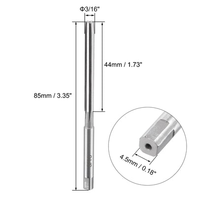 Harfington 3/16" Hand Reamer H8 Alloy Tool Steel 6 Flutes Straight Shank Milling Cutter
