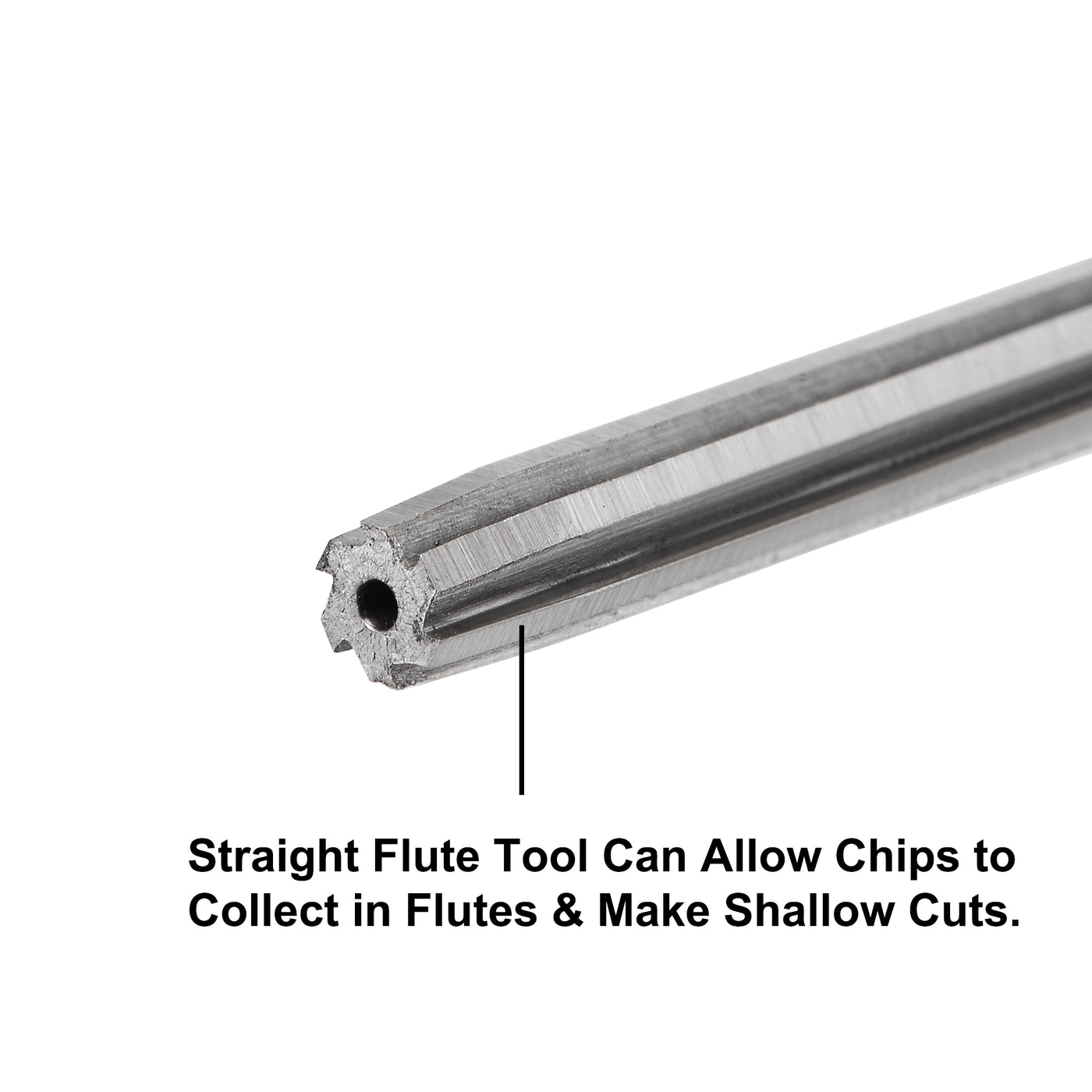 Harfington 3/16" Hand Reamer H8 Alloy Tool Steel 6 Flutes Straight Shank Milling Cutter