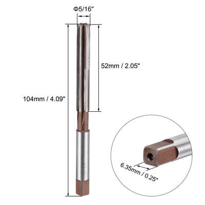Harfington Hand Reamer Alloy Tool Steel Flutes Straight Shank Cutter