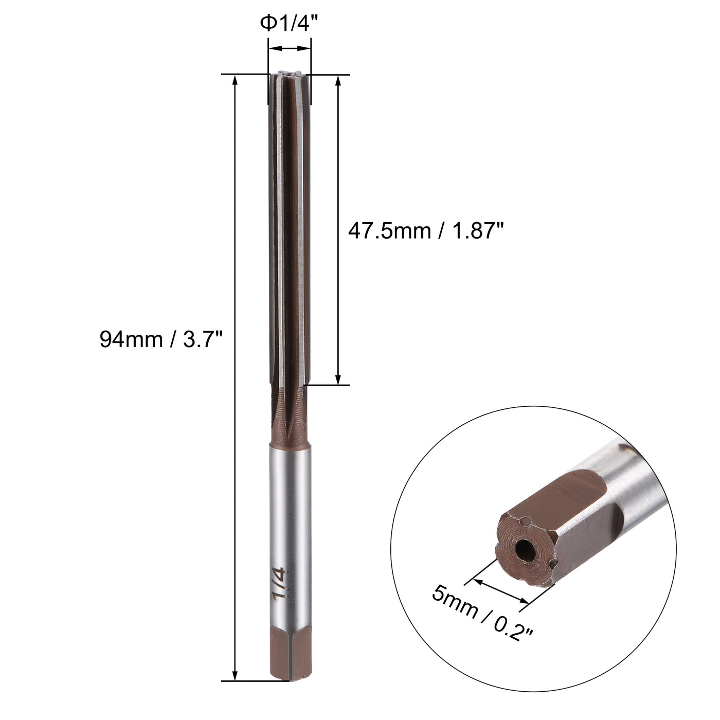 Harfington Hand Reamer Alloy Tool Steel Flutes Straight Shank Cutter