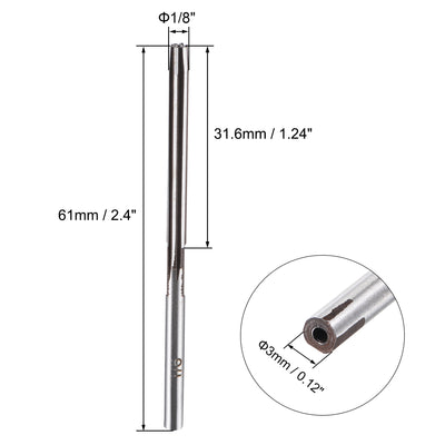 Harfington 1/8" Hand Reamer H8 Alloy Tool Steel 6 Flutes Straight Shank Cutter 2pcs