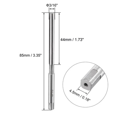 Harfington 3/16" Hand Reamer H8 Alloy Tool Steel 6 Flutes Straight Shank Cutter 2pcs