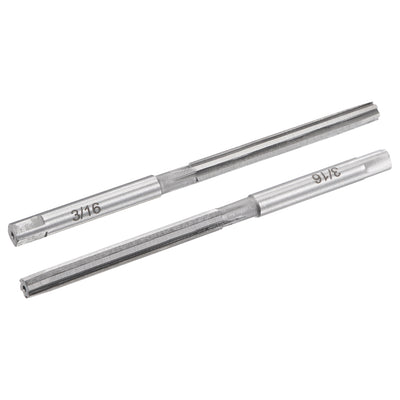 Harfington 3/16" Hand Reamer H8 Alloy Tool Steel 6 Flutes Straight Shank Cutter 2pcs