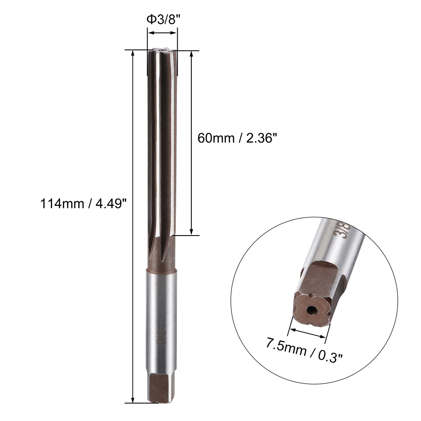 Harfington Hand Reamer H8 Alloy Tool Steel Flutes Straight Shank Cutter Tool