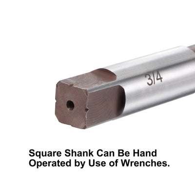 Harfington 3/4" Hand Reamer H8 Alloy Tool Steel 8 Flutes Straight Shank Cutter 2pcs