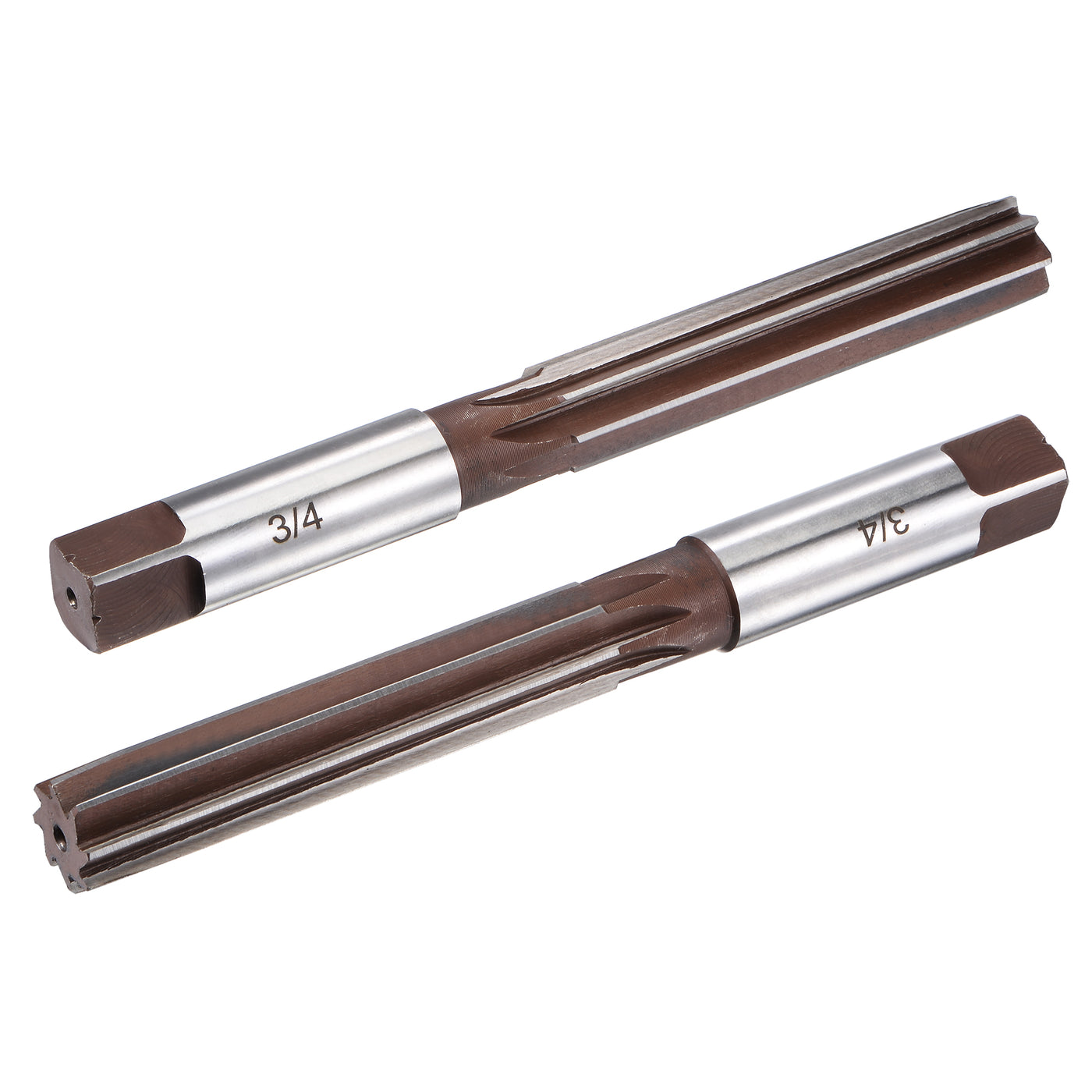 Harfington 3/4" Hand Reamer H8 Alloy Tool Steel 8 Flutes Straight Shank Cutter 2pcs