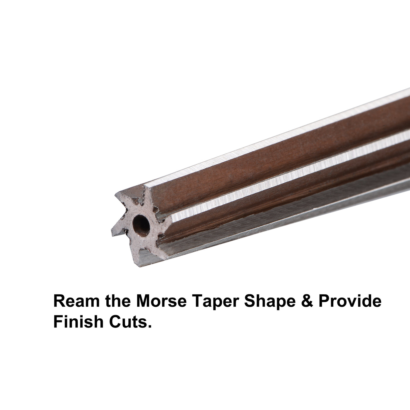 Harfington MT1 Morse Taper Reamer H8 Alloy Tool Steel 6 Flute Straight Shank Finish Cutter