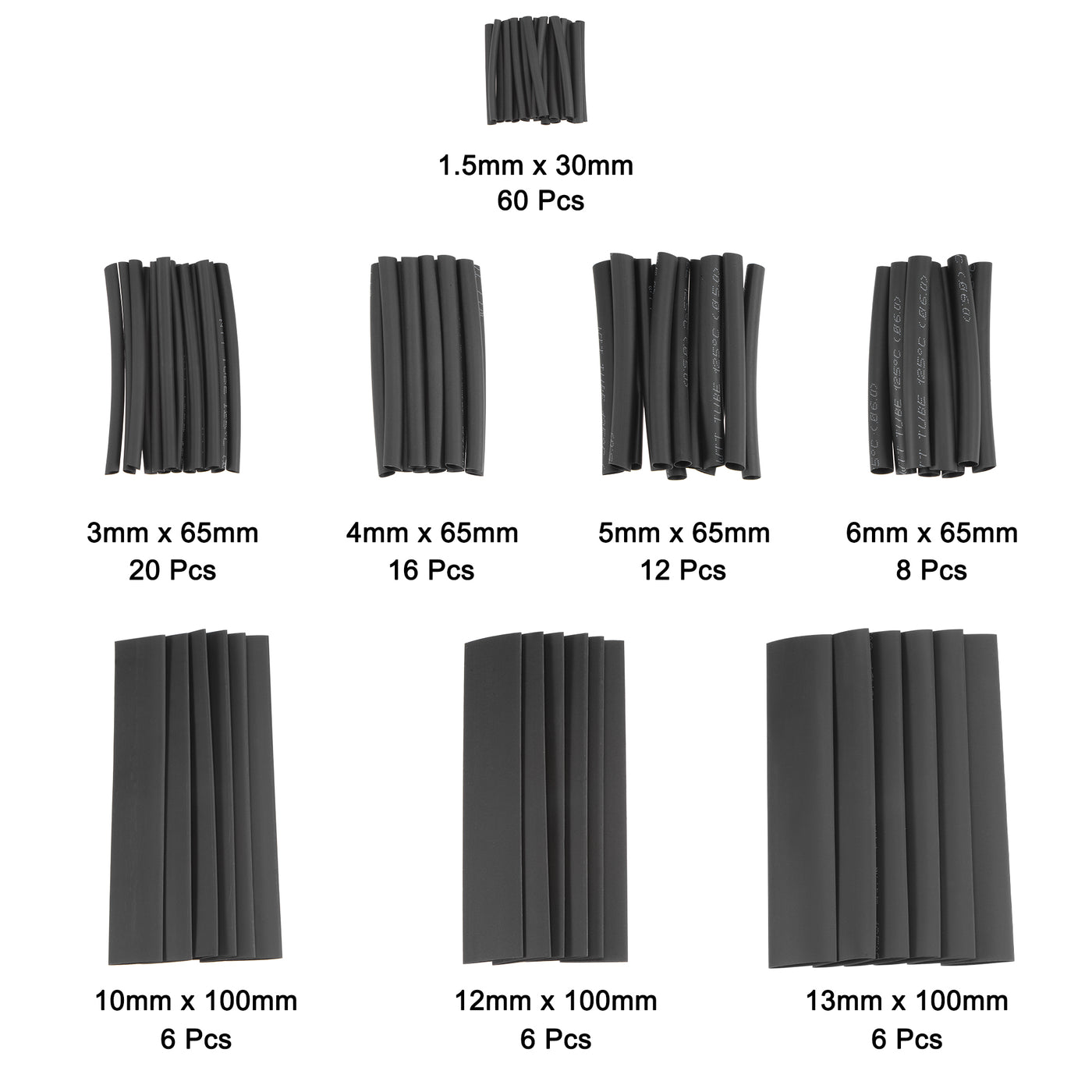 Harfington 140pcs 2:1 Heat Shrink Tubing Kit, Heat Shrink Tubes Wire Wrap 8 Sizes