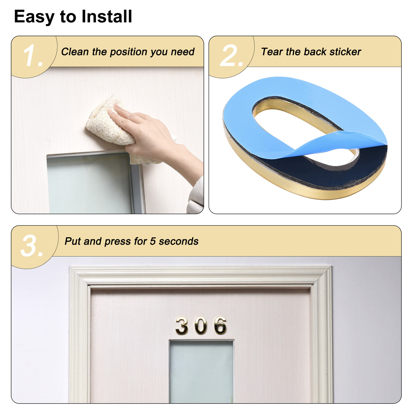 Harfington Self Adhesive House Numbers ABS Plastic Number for House Mailbox