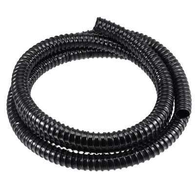 Harfington 1 Inch ID Corrugated Pond Tubing Black PVC Tube Aquarium Hose 10ft