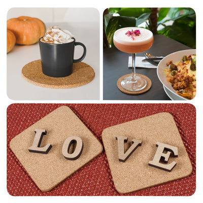 Harfington Cork Coasters Wooden Trivet Drinks Mats for Home Kitchen Restaurant Lab